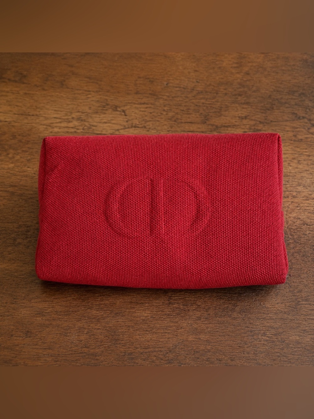 Authentic Dior Beauty Red Logo Cosmetic Pouch
